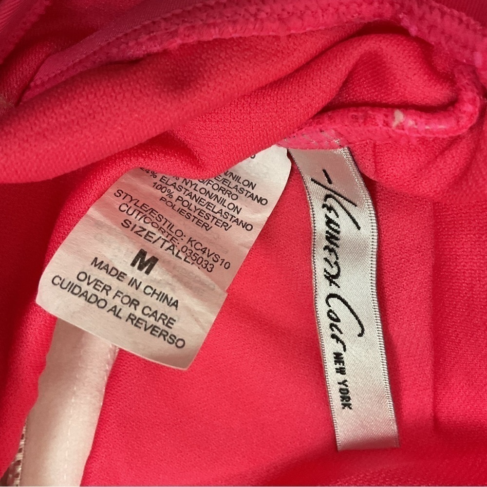 Kenneth Cole New York Pink One Shoulder Ruffle Edge One Piece Size Medium - Picture 9 of 9